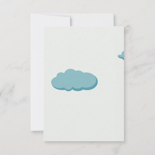 Pastel Grey Blue Cloudy Schattige Sleeping Baby Dr Bedankkaart (Achterkant)