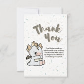 Pastel Grey Blue Schattige Baby Dragon Bedankkaart (Voorkant)