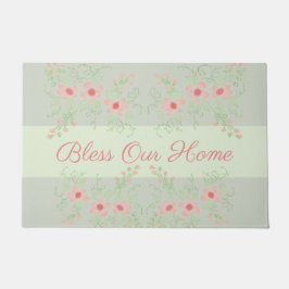 Pastel Grey Green met Pinks Deurmat