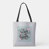 Pastel Grey Hartelijke Familie Quote Tote Bag (Achterkant)
