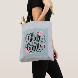 Pastel Grey Hartelijke Familie Quote Tote Bag