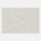 Pastel Grey Lace Script Calligraphy Wedding Inpakpapier Vel (Voorkant 3)
