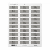 Pastel Grey Return Address Sticker (Full Sheet)