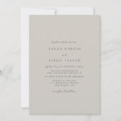 Pastel Grey Script Wedding Kaart (Voorkant)