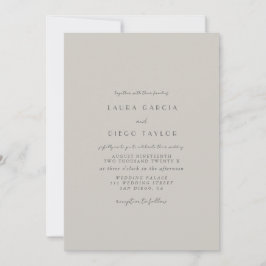Pastel Grey Script Wedding Kaart