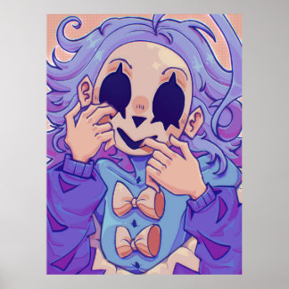 Pastel Griezelig Cute Masker Meisje Poster