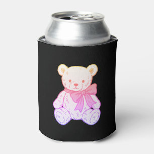 Pastel Griezelig Knuffel Beer Naadloos Patroon op Blikjeskoeler