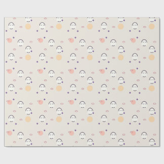Pastel Griezelige Kust Geest Patroon Cadeaupapier
