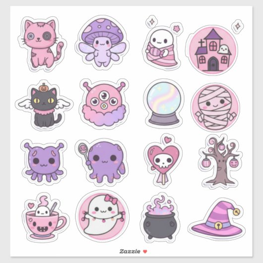 Pastel Griezels Magische Stickers (Vel)