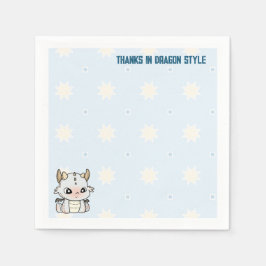 Pastel grijs blauw baby dragon servet