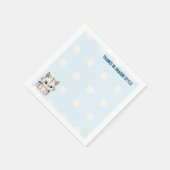 Pastel grijs blauw baby dragon servet (Hoek)