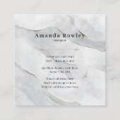 Pastel Grijs Gouden Lijnen QR Code Minimalist Chic Vierkante Visitekaartje (Achterkant)