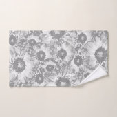 Pastel Grijs Grijs Bloempatroon Bad Handdoek (Handdoek)