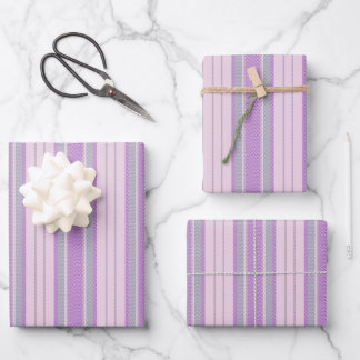 Pastel grijs, paars en groen chevron strepen inpakpapier vel