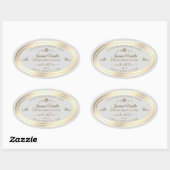 Pastel Grijs Product Label Goud Lijst Roos (Vel)