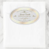 Pastel Grijs Product Label Goud Lijst Roos (Tas)
