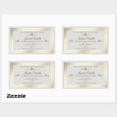 Pastel Grijs Product Label Goud Lijst Roos (Vel)