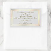 Pastel Grijs Product Label Goud Lijst Roos (Tas)