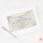 Pastel Grijs Product Label Goud Lijst Roos (Envelop)