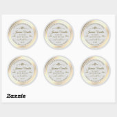 Pastel Grijs Product Label Goud Lijst Roos (Vel)