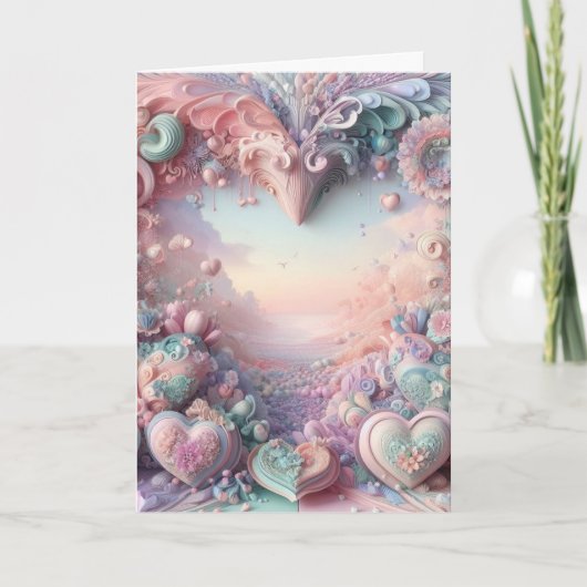 Pastel Gril Valentine Dag Kaart (Voorkant)