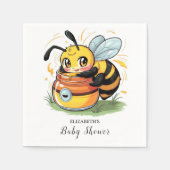 Pastel grillige bijen Baby shower Servet (Voorkant)