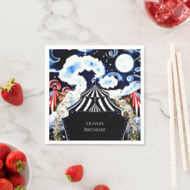 Pastel grillige circus verjaardag servet