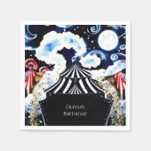 Pastel grillige circus verjaardag servet (Voorkant)