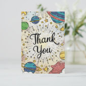 Pastel grillige sterrenhemel hemels bedankkaart (Staand voorkant)