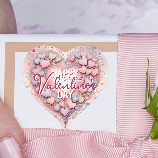 Pastel grillige Waterverf hart Valentijnsdag Hart Sticker