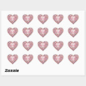 Pastel grillige Waterverf hart Valentijnsdag Sticker (Vel)