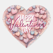 Pastel grillige Waterverf hart Valentijnsdag Sticker (Voorkant)