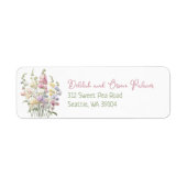 Pastel grillige zoete erwtenbloemen retouradres etiket (Voorkant)
