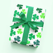 Pastel Groen 3 Blad Klaver Shamrock Boho Elegant Cadeaupapier