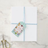 Pastel Groen Alle Ballerina Kat Kids Verjaardagsfe Cadeaulabel (Met Touw)