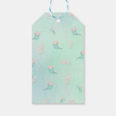 Pastel Groen Alle Ballerina Kat Kids Verjaardagsfe Cadeaulabel (Achterkant)