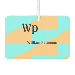Pastel groen blauw voeg naam monogram letter titel luchtverfrisser