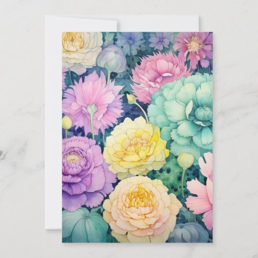 Pastel Groen, Boter Geel en Lavendel Bruiloft Kaart (Achterkant)