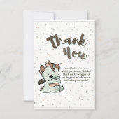 Pastel Groen Bruin Schattige Baby Dragon Bedankkaart (Voorkant)