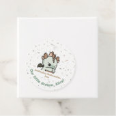 Pastel Groen Bruin Schattige Baby Dragon Dank u Bedankjes Labels (In situ)