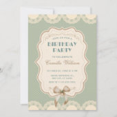 Pastel groen classic bow verjaardag kaart (Voorkant)