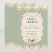 Pastel groen  classic bow vrijgezellenfeest kaart (Voorkant / Achterkant)