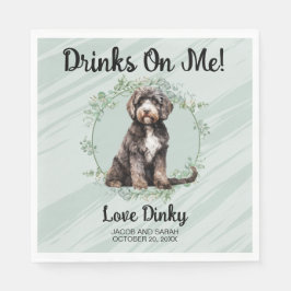 Pastel groen Drink op mij! portugese waterhond Servet