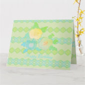 Pastel groen en geel kaart (Gele Bloem)