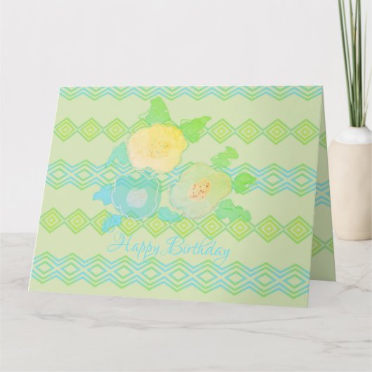 Pastel groen en geel kaart (Voorkant)