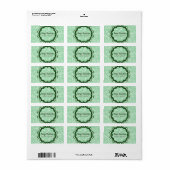 Pastel groen en Ornament Etiket (Full Sheet)