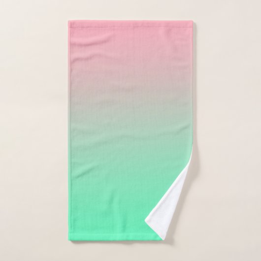 Pastel groen en pastel roze ombre bad handdoek (Handdoek)
