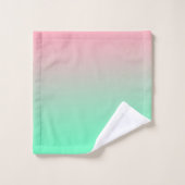 Pastel groen en pastel roze ombre bad handdoek (Wasdoekje)