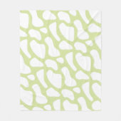Pastel Groen en wit Koe Print Fleece Deken (Voorkant)
