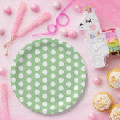 Pastel groen en wit Polka Dot Pasen Papieren Bordje (Feest)